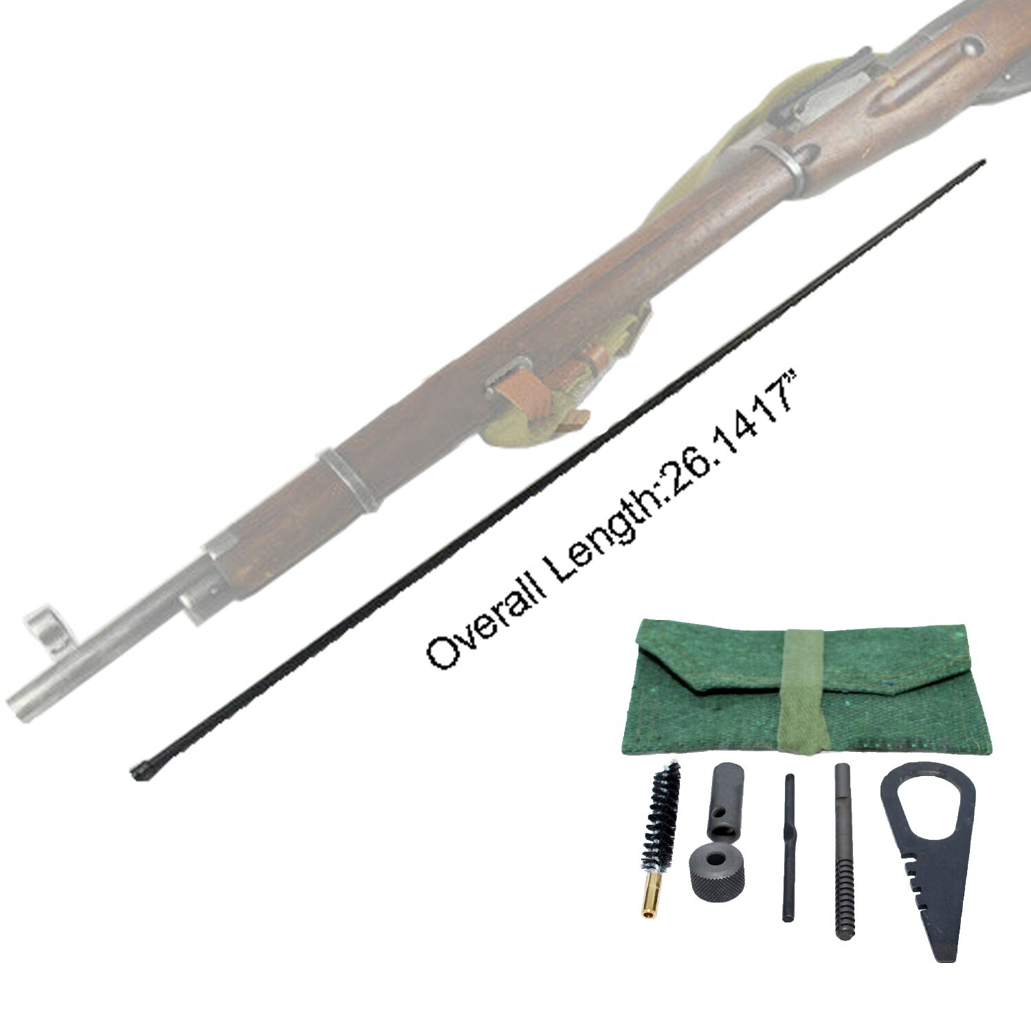 All Steel 9130 Mosin Nagant/MN  26" Cleaning Rod & MN Cleaning Kit