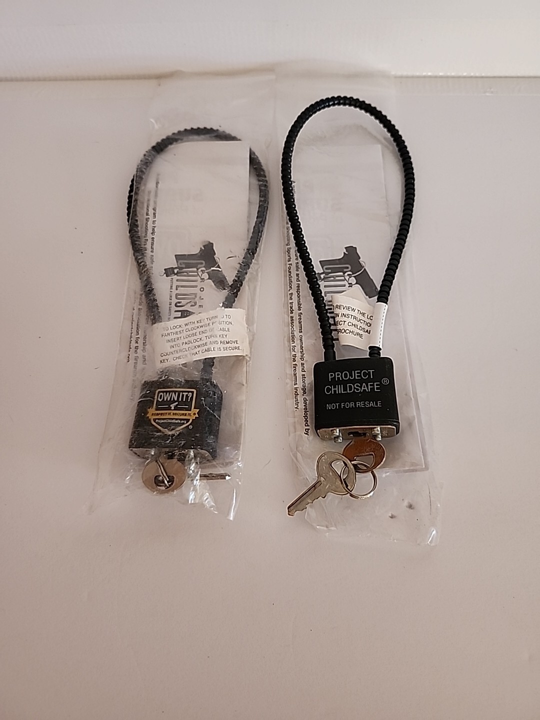 2 Pack Cable Gun Lock * Own It Respect It Secure It * Project Child Safe