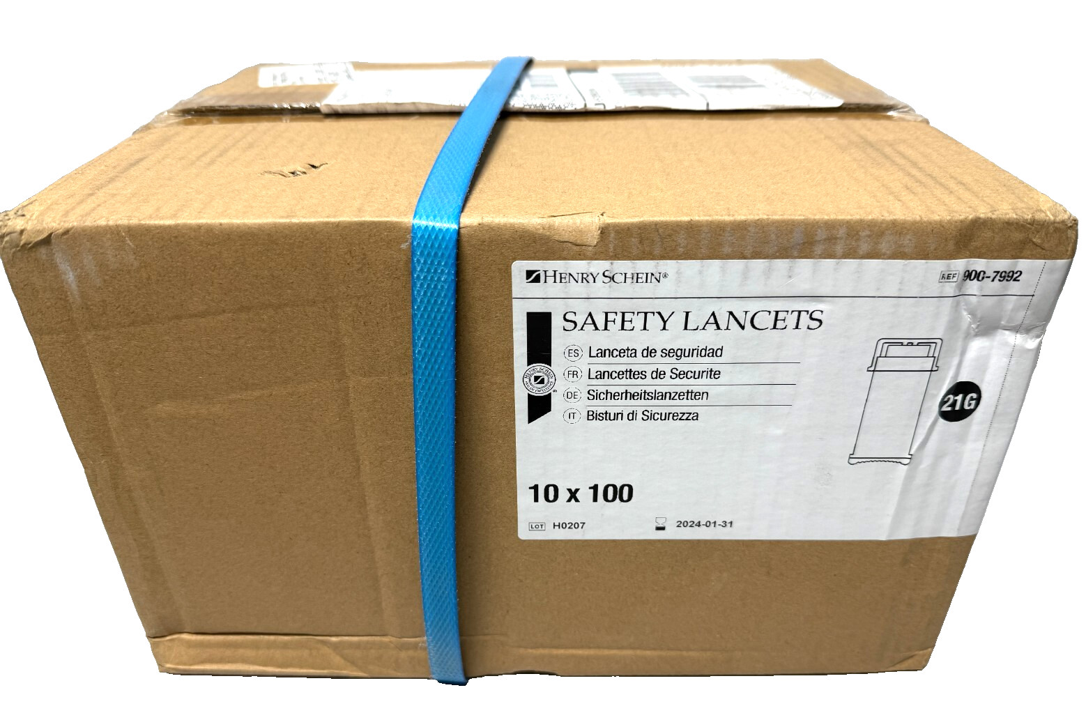 Lot of 15x Schein Safety Lancets Press Incision Device 21gx1.8mm - Case 1,000x