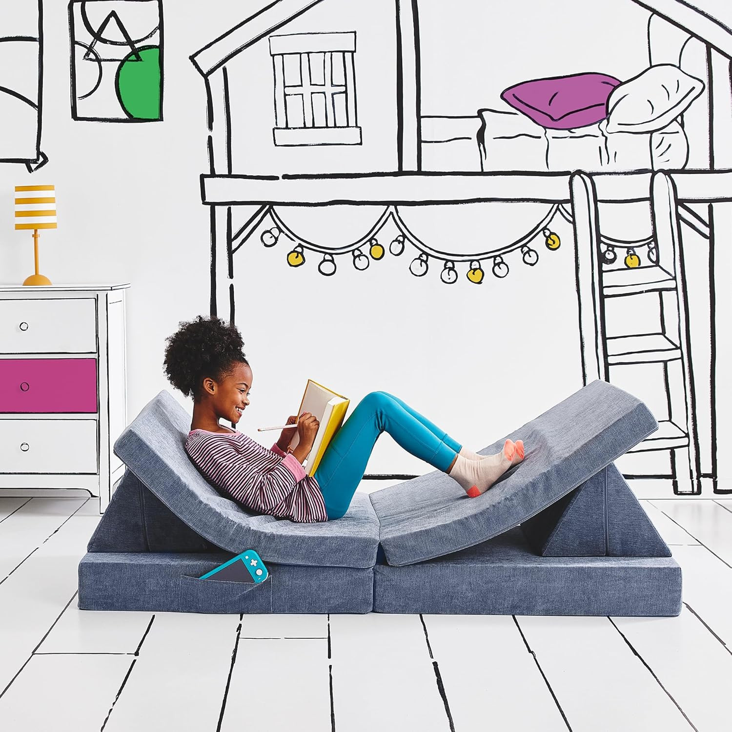 Blue Lagoon Kids Play Couch - Convertible Foam Sofa for Fun & Comfort