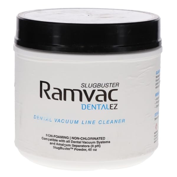 DentalEZ Ramvac SlugBuster Dental Vacuum Line Cleaner, Powder, 40 oz, 900146 ...