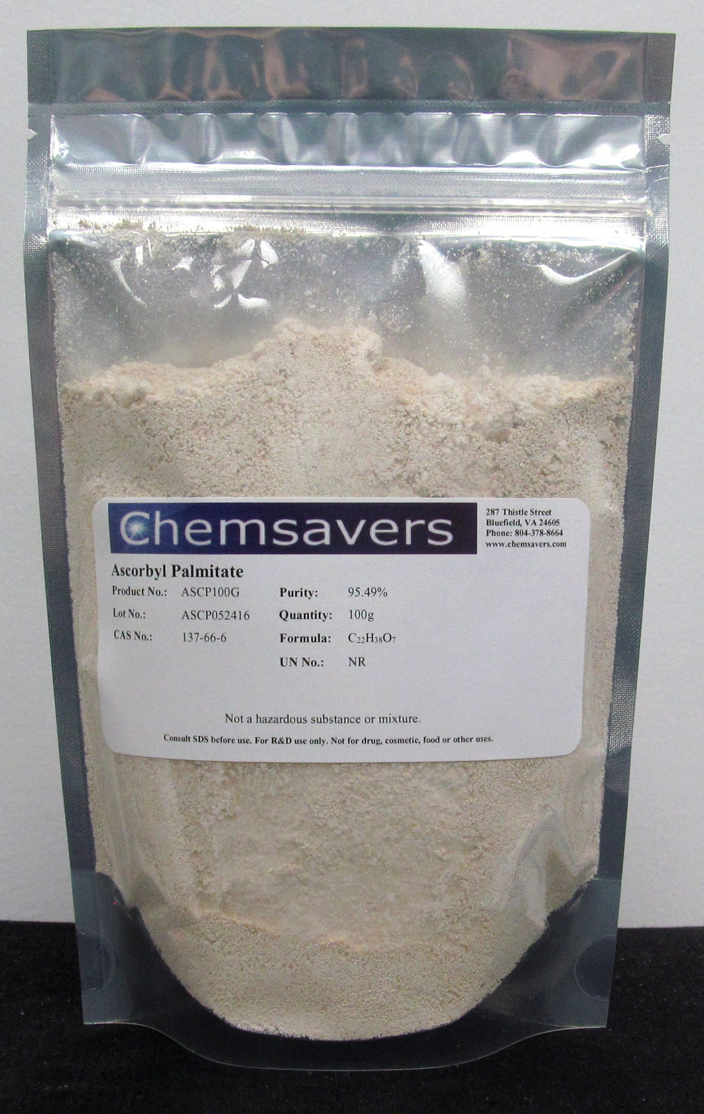 Ascorbyl Palmitate, 95.49%, 100g