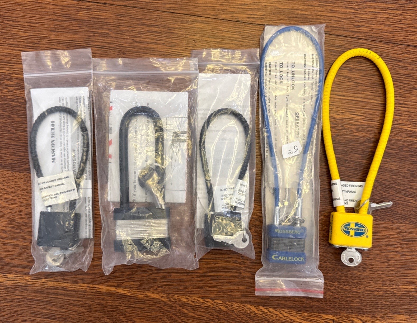 Cable Gun Locks with Keys Lot of 5 Free Shipping