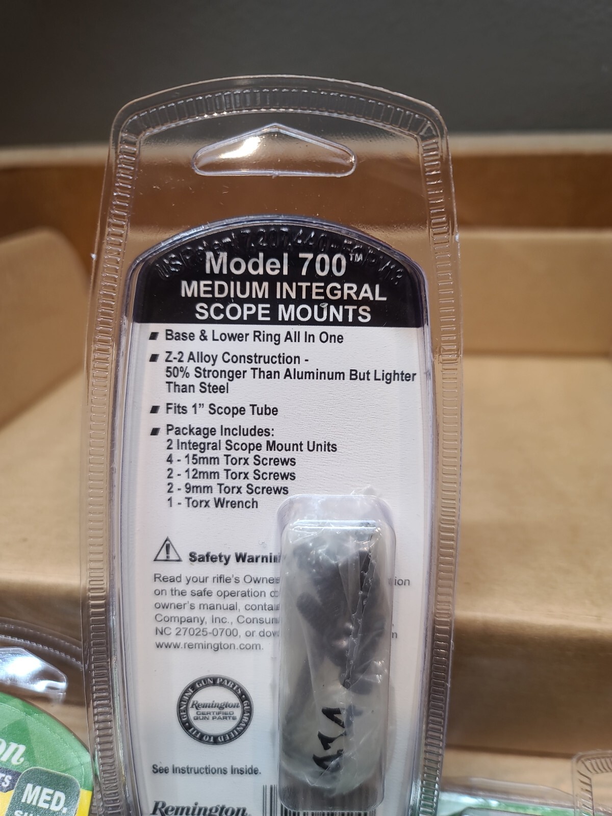 Remington 700 Integral Scope Ring Mounts Medium Silver 19424 1" NEW IN PACKAGE
