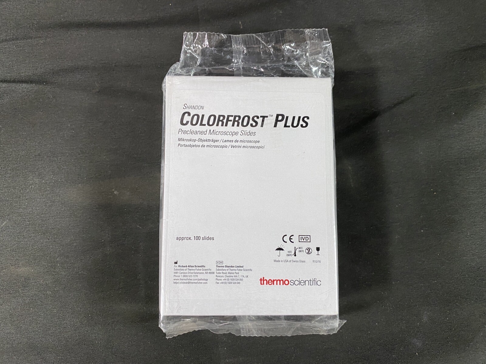 EPREDIA Shandon Colorfrost Plus Precleaned Microscope Slides Green Tab (100/Cs)