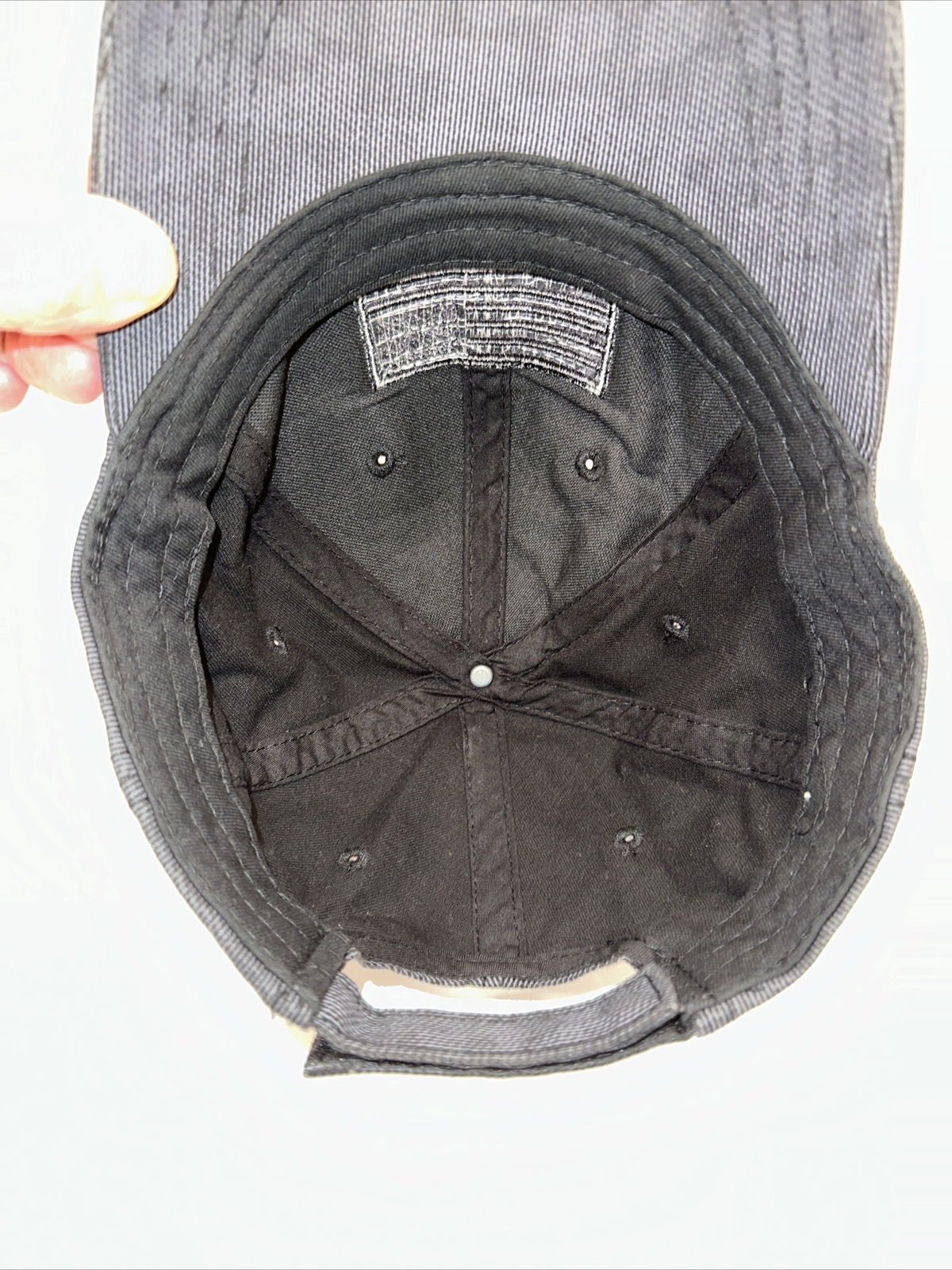 American Flag Black on Black Gray Pinstripe Hat Cap Hook Loop. Unbranded