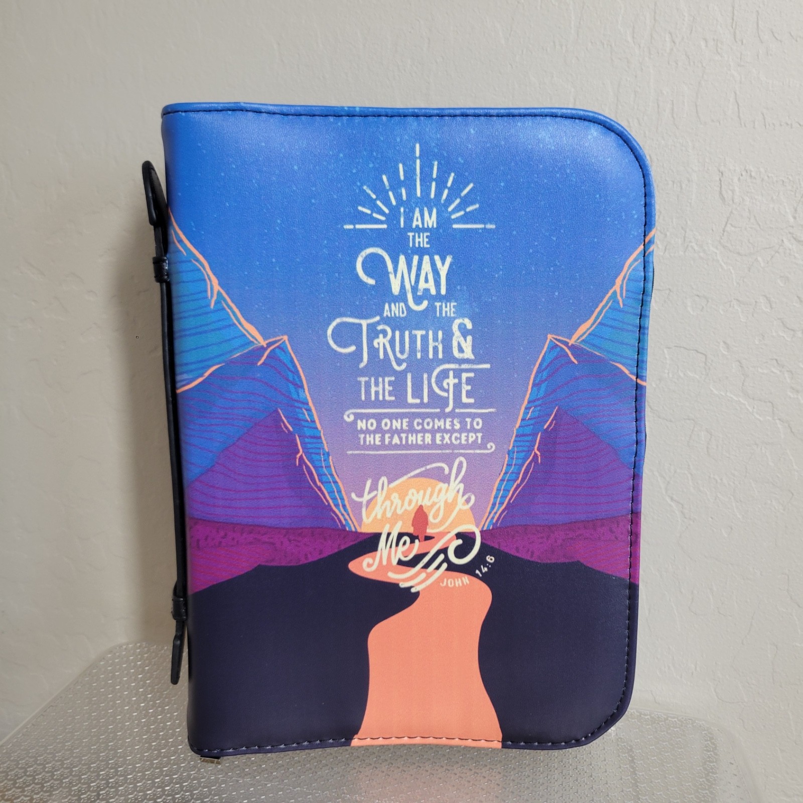Bible Cover Unisex John 14:6 I Am the Way the Truth and the Life Mountains Blue
