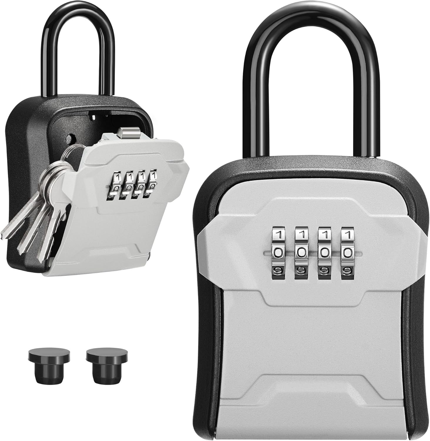 Puroma Lock Box, Key Box Wall Mount & Portable Combination Lockbox Gray