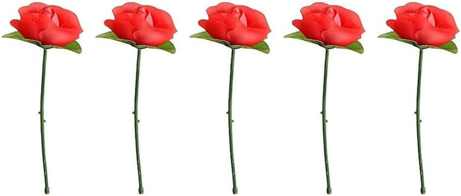 5Pcs Red Folding Rose/Rose Appearing Magic Tricks Flower Appearing Close Up Stag