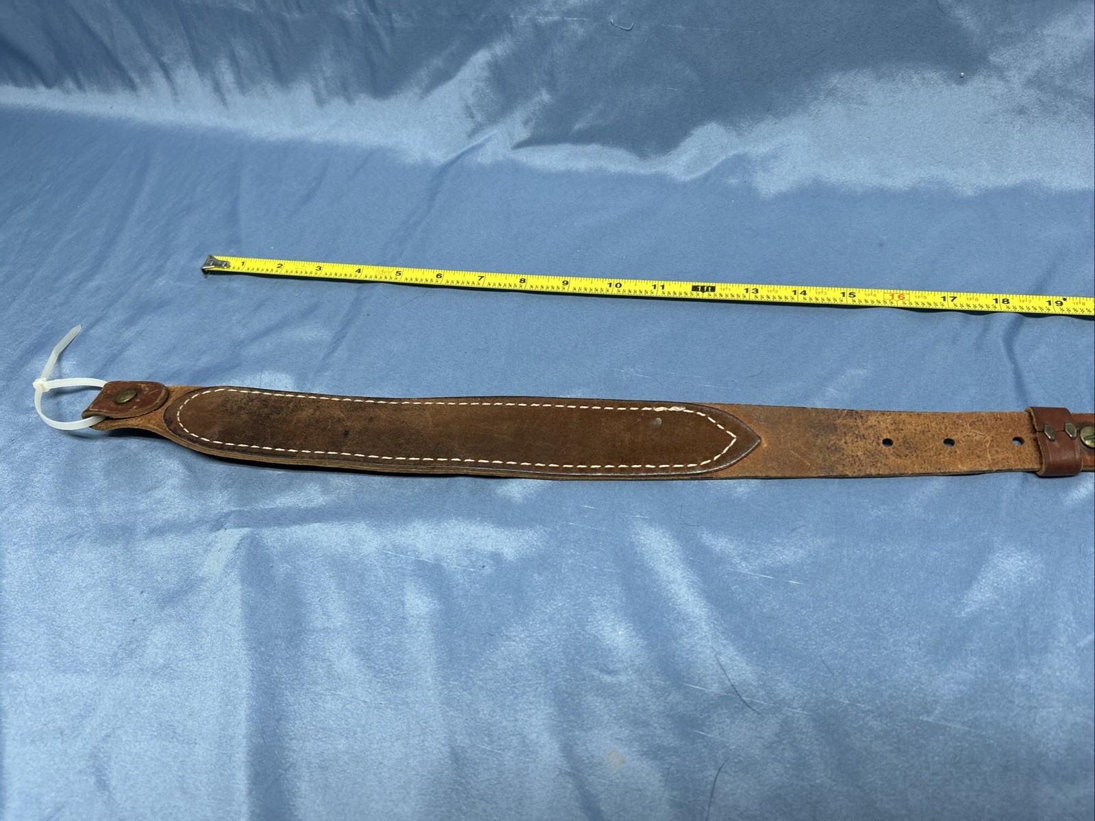 Vintage Used Basket Weave Tooled Leather Rifle Sling
