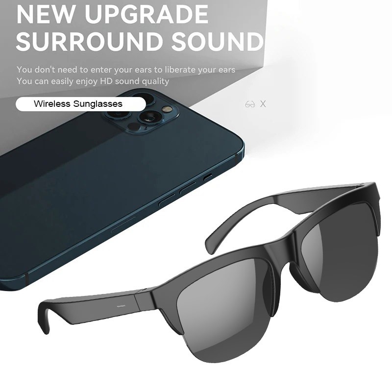 2026 New Smart Glasses Bluetooth Music Women Men Sports Sunglasses Headphones US