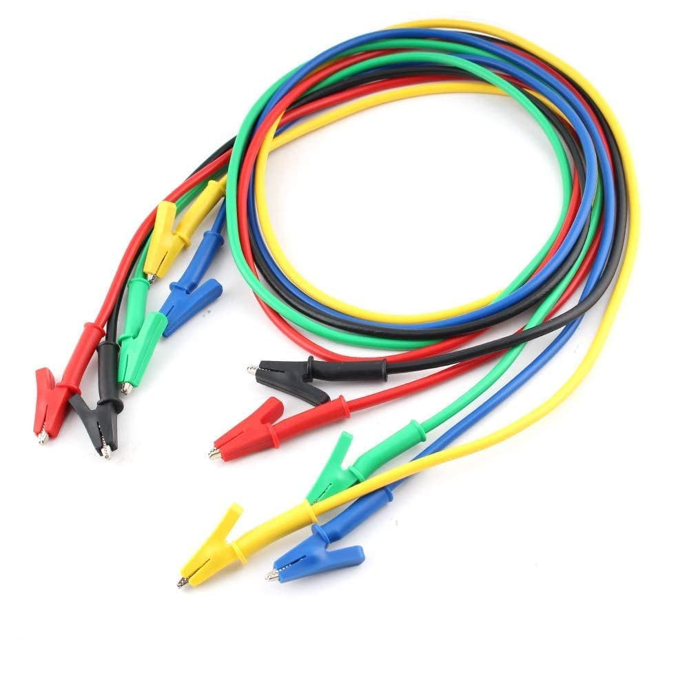 5PCS Jumper Wires with Alligator Clips Electrical, Heavy Duty Test Leads