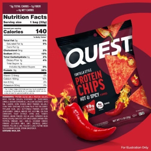 Quest Nutrition Chips Hot & Spicy Tortilla