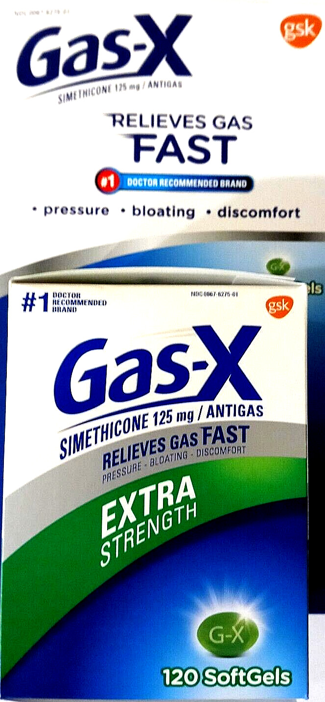 Gas-X Relieves Gas Fast Extra Strength Simethicone 125mg 120Softgels EXP 11/2026