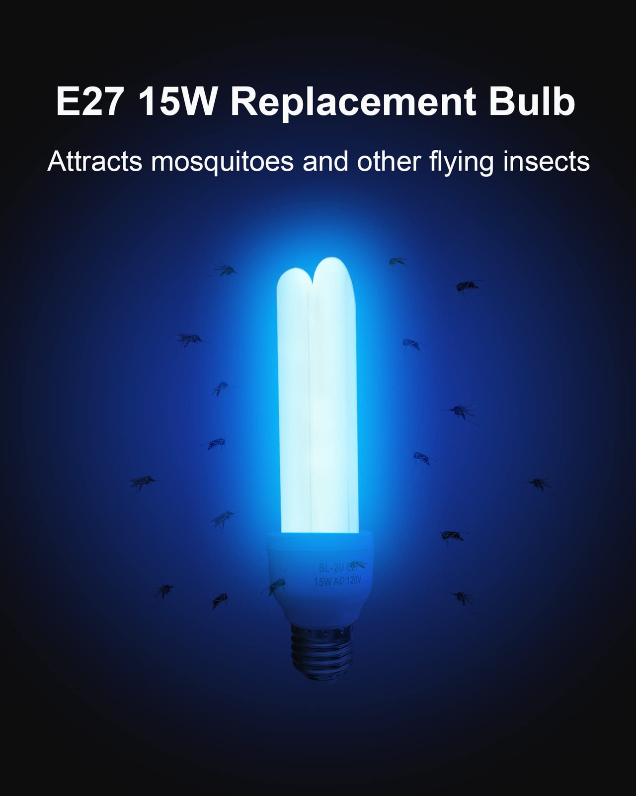 E27 15W U Type Replacement Bulb for 15W Bug Zapper, Compatible with HOMESUIT,...
