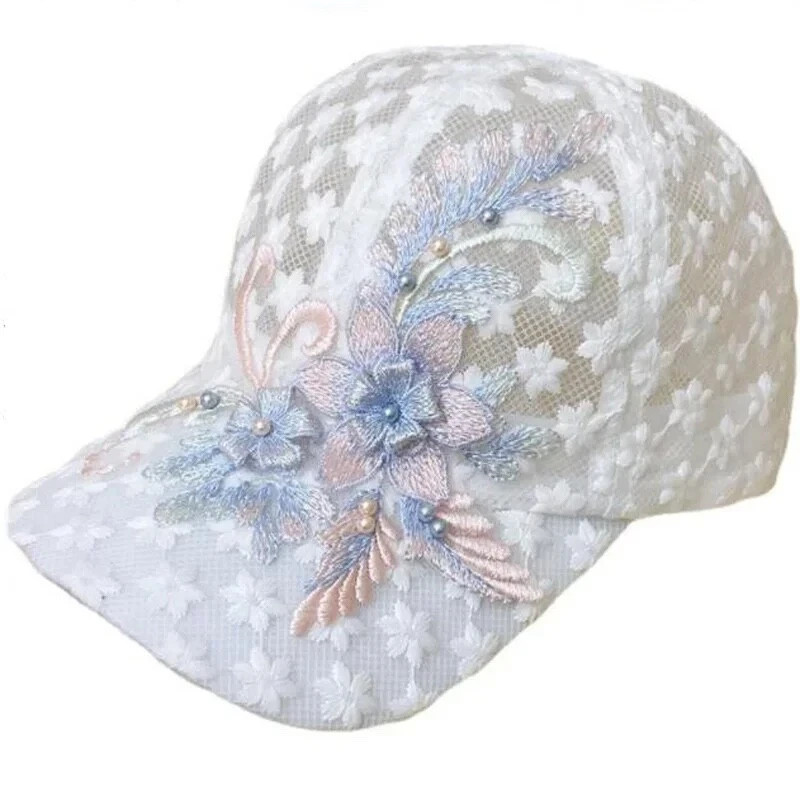 Embroidery Flowers Designer Baseball Cap Mesh Caps Women's Fashion Hat*
