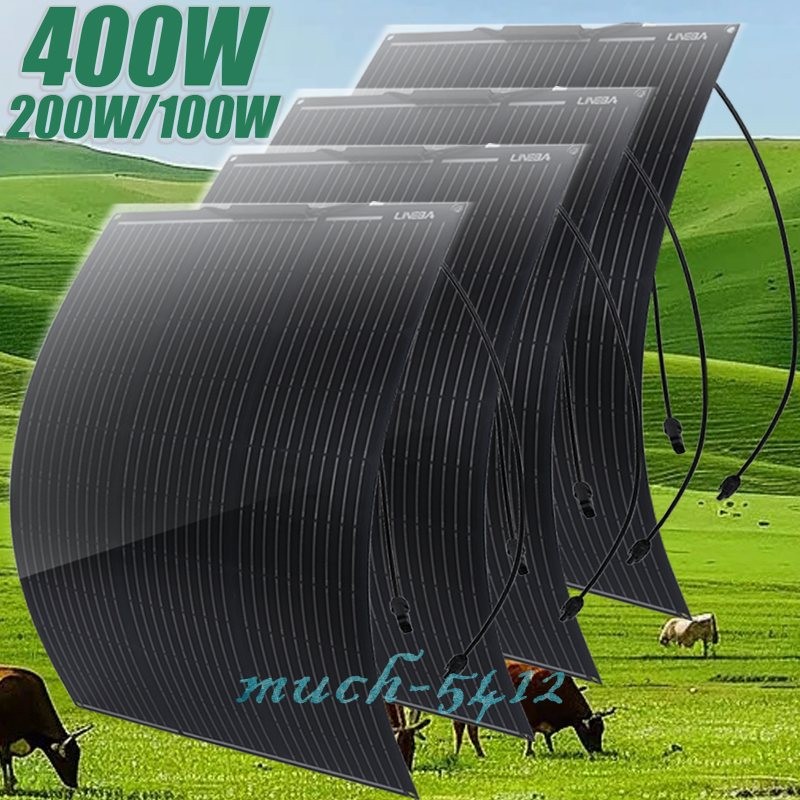 400W 200WMono N-Type Solar Panel 18BB 25% Boat High Conversion RV Home Car