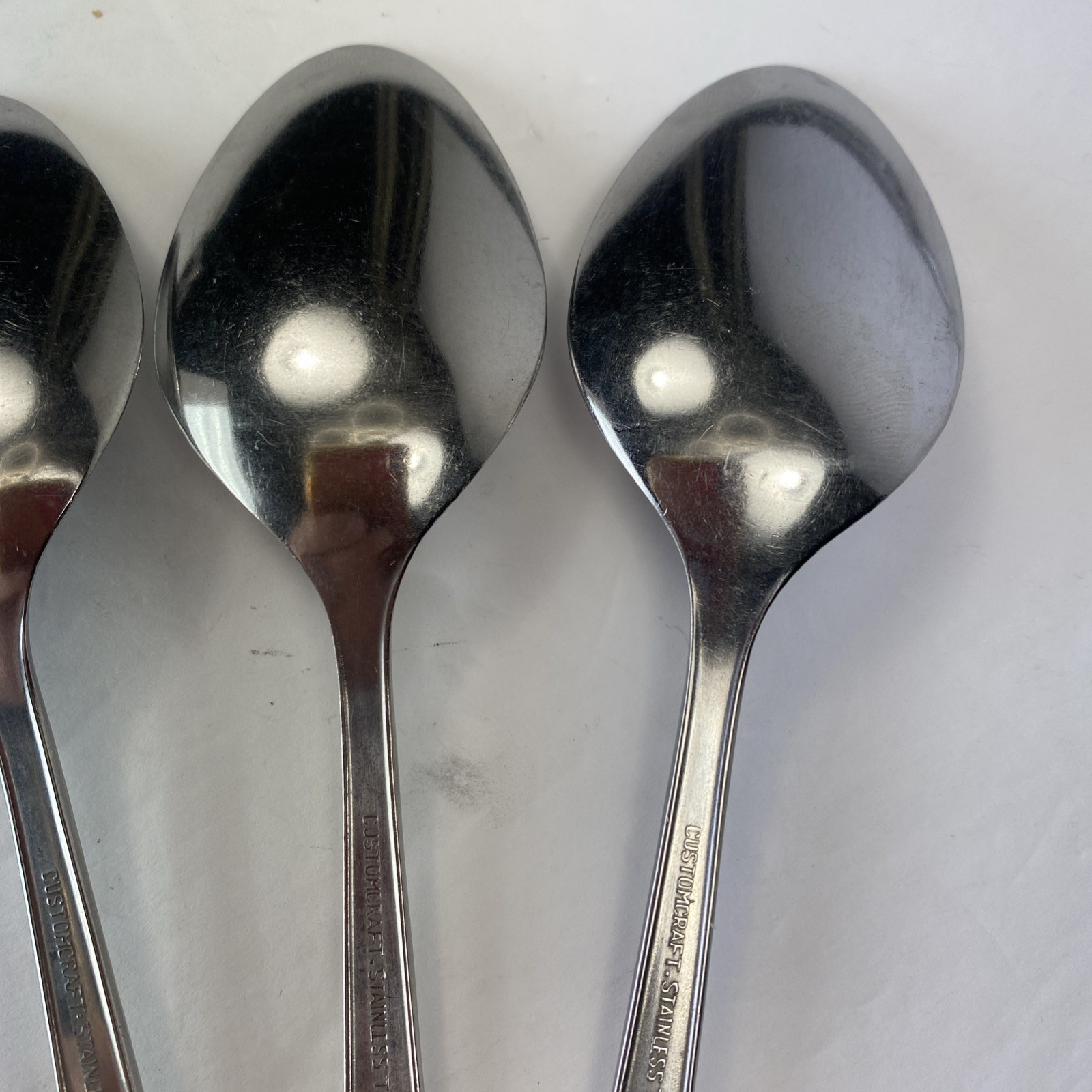 4 Custom Craft Taiwan Stainless Dinner Spoons Flatware Set