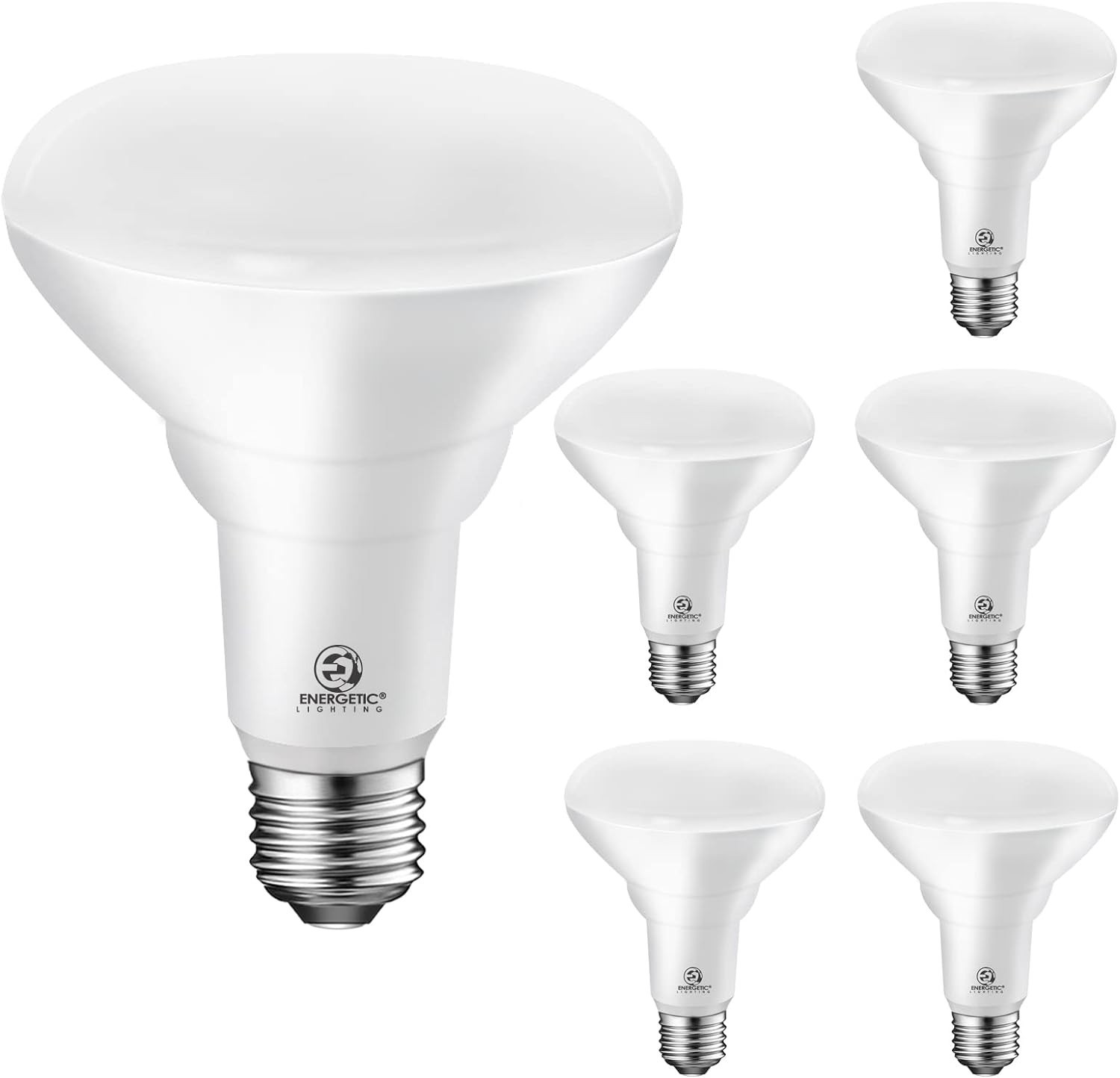 Energetic LED Flood Light Bulbs BR30, 65W, Dimmable, Daylight 5000K, 6 Pack
