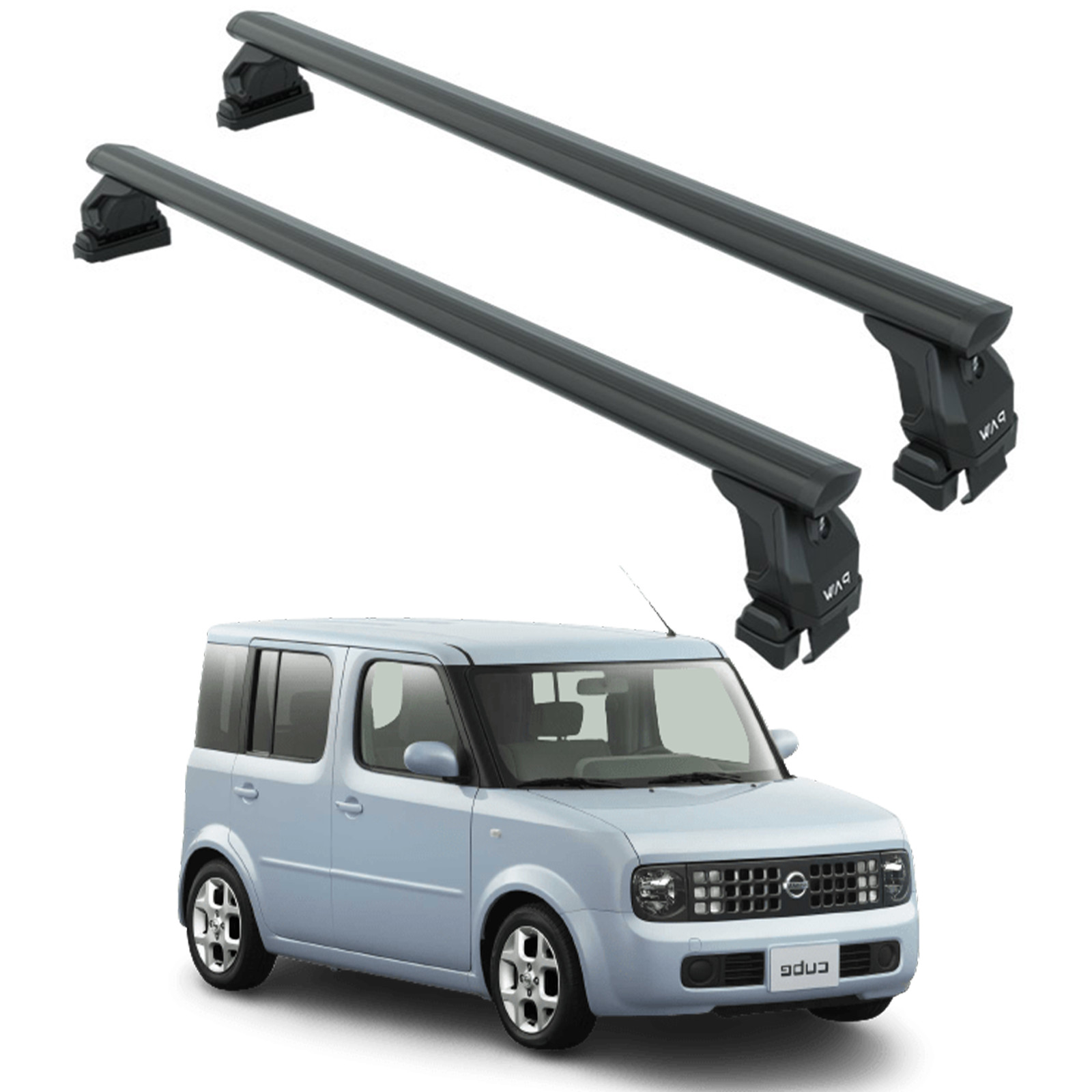 For Nissan Cube Z11 2002–2008 Roof Rack System – Aluminum Cross Bar (Black, Norm