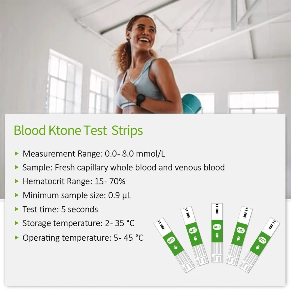 5 Second 3in1 Home Blood Ketone Tester Blood Glucose Meter Uric Acid Test xfd