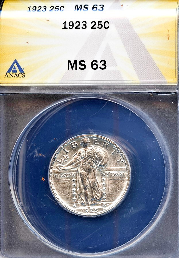 1923 Silver 25c Standing Liberty Quarter ANACS # 7432329 + Bonus