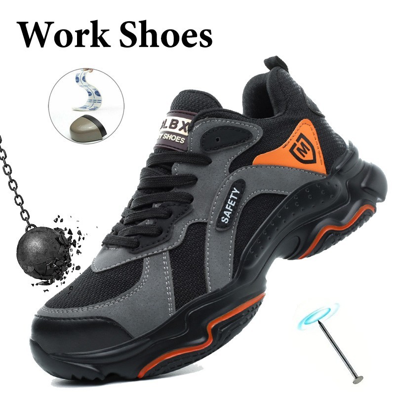 NewMens Non Slip Work Shoes Steel Toe Boots Lightweight Breathable Safety Sneake