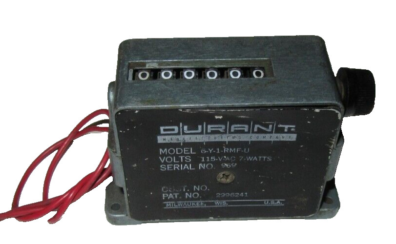 Durant 6-Y-1-RMFU Electromechanical Counter Module 115VAC 7W 6-Digit