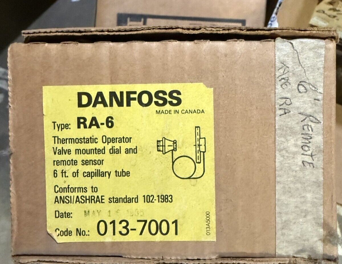 Danfoss 013-7001 Thermostatic Operator Valve Dial & Sensor RA-6 New Old Stock