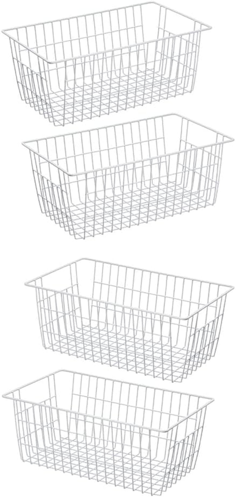 Farmhouse Wire Basket, White, 15.7In X 9.5In X 6.3In, Alloy Steel