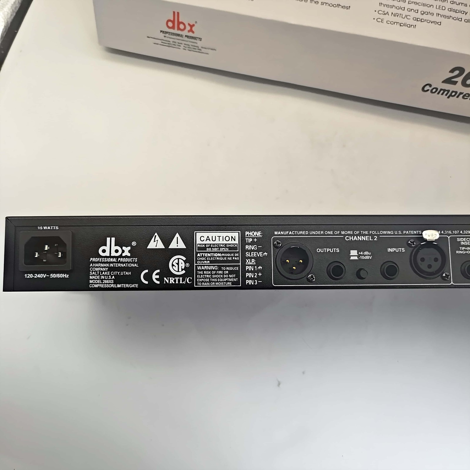 dbx 266xs Dual Channel Compressor Gate Dynamics Processor w/ Side Chain Insert