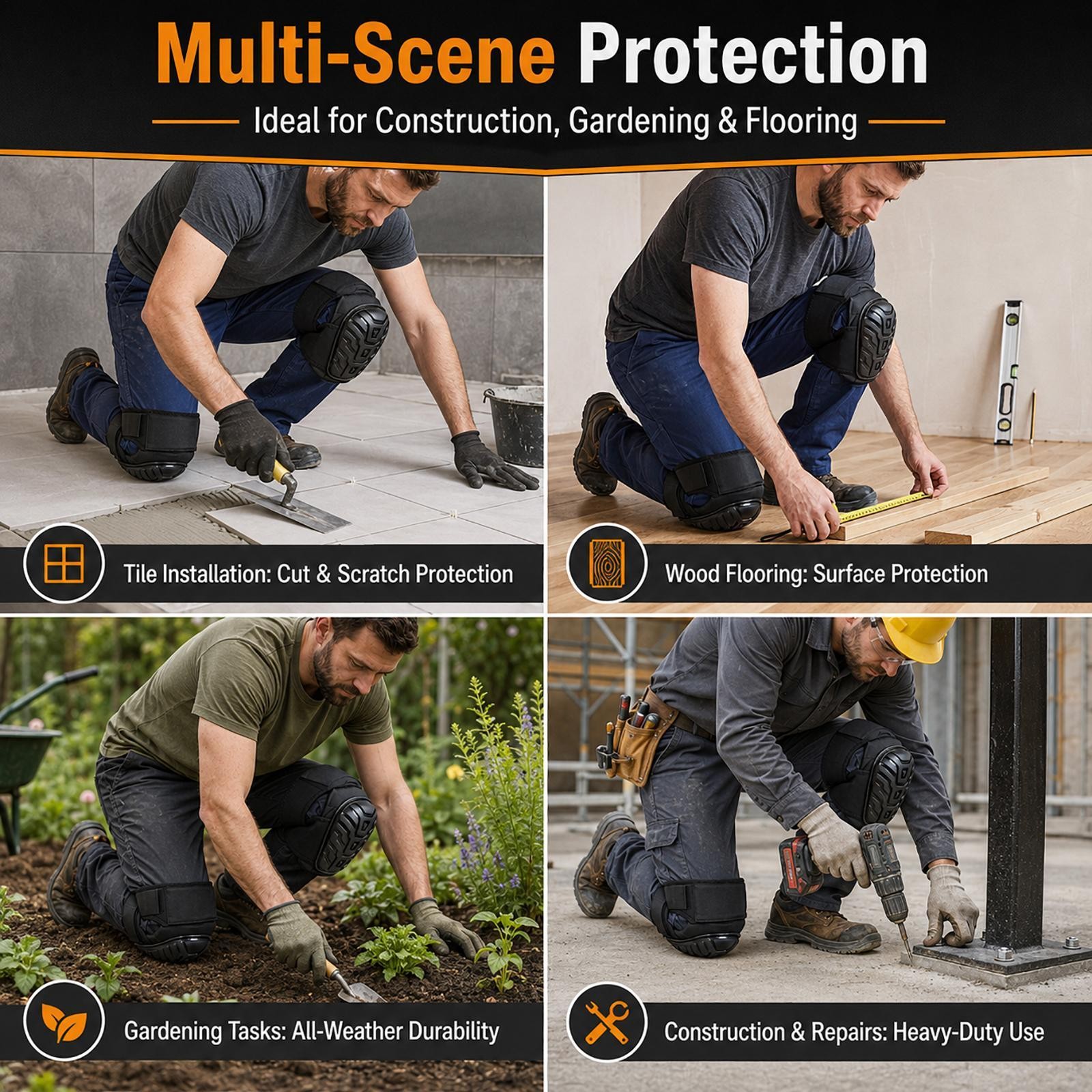 Professional Construction Foam Comfort Knee Pads