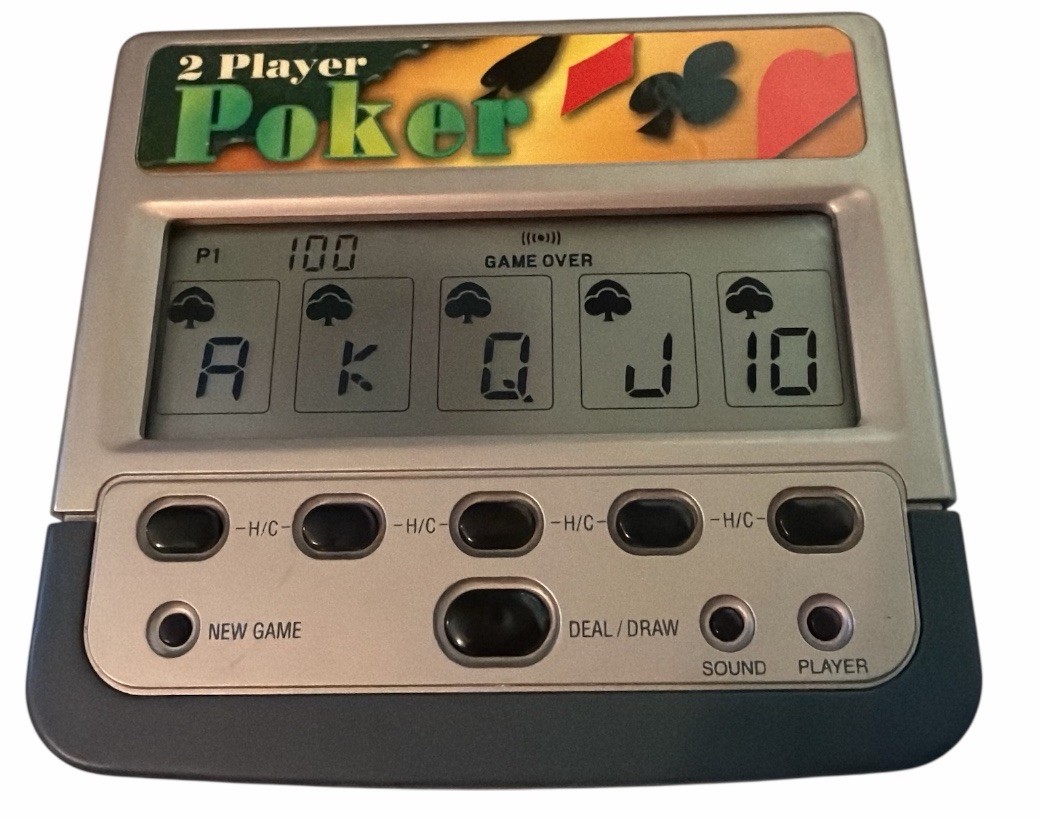 Vintage Handheld Poker Electronic Game Retired Works Read!