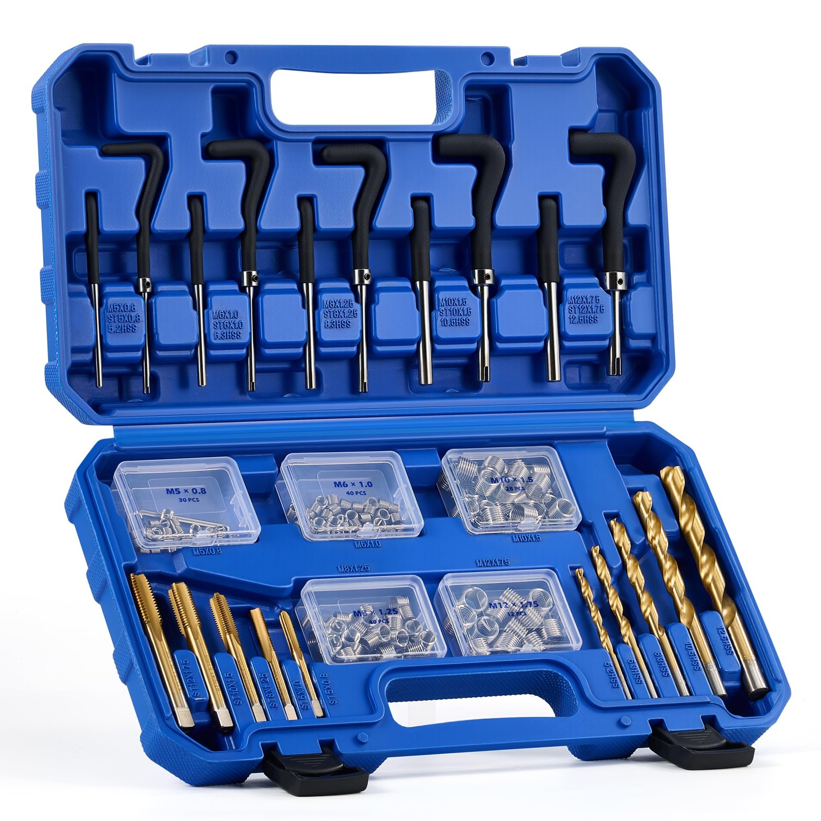 172 Pcs Thread Repair Kit Metric Tap Die Restorer Installer Stripped Box