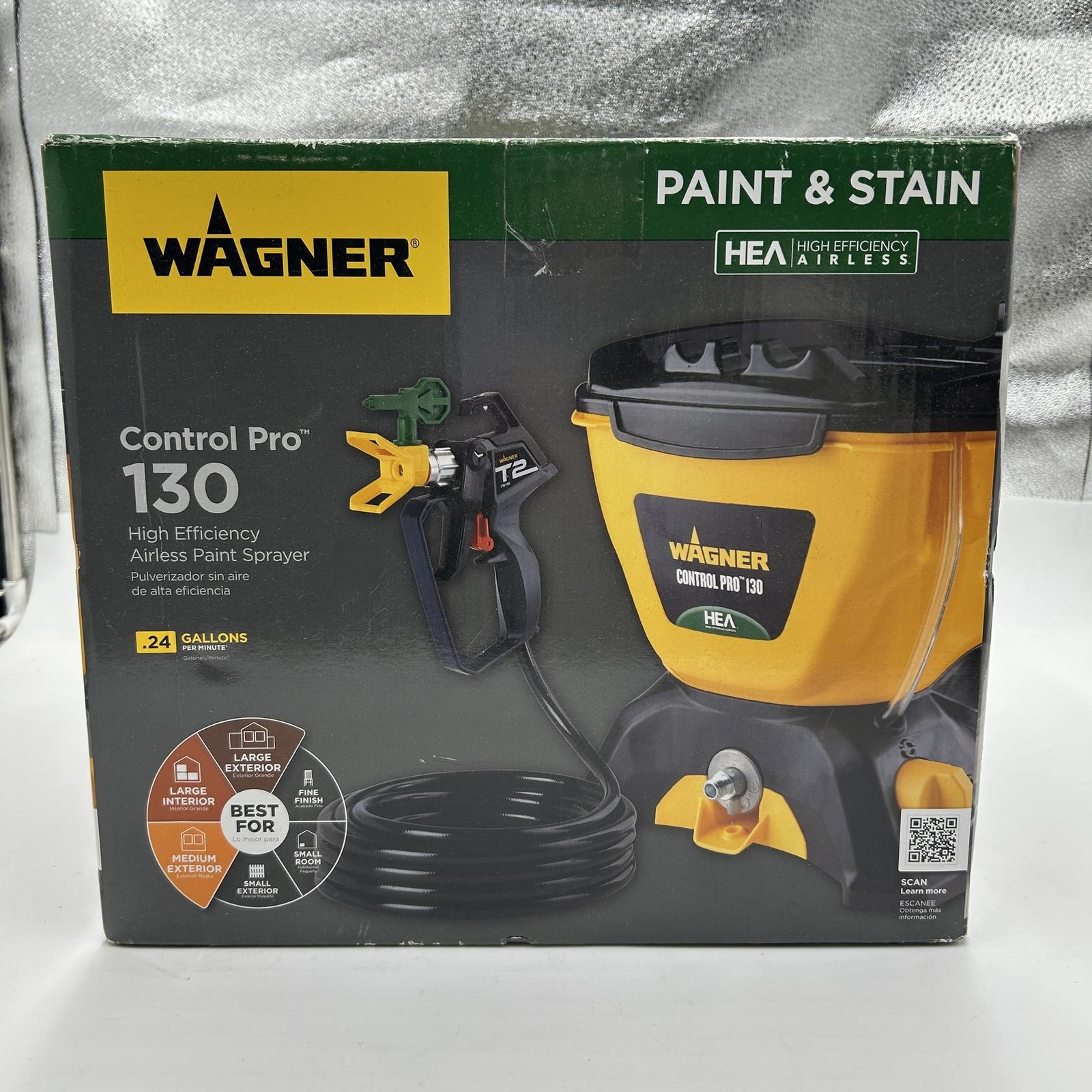 Wagner Spraytech 2435698 Control Pro 130 Paint Sprayer with T2 Gun, Yellow