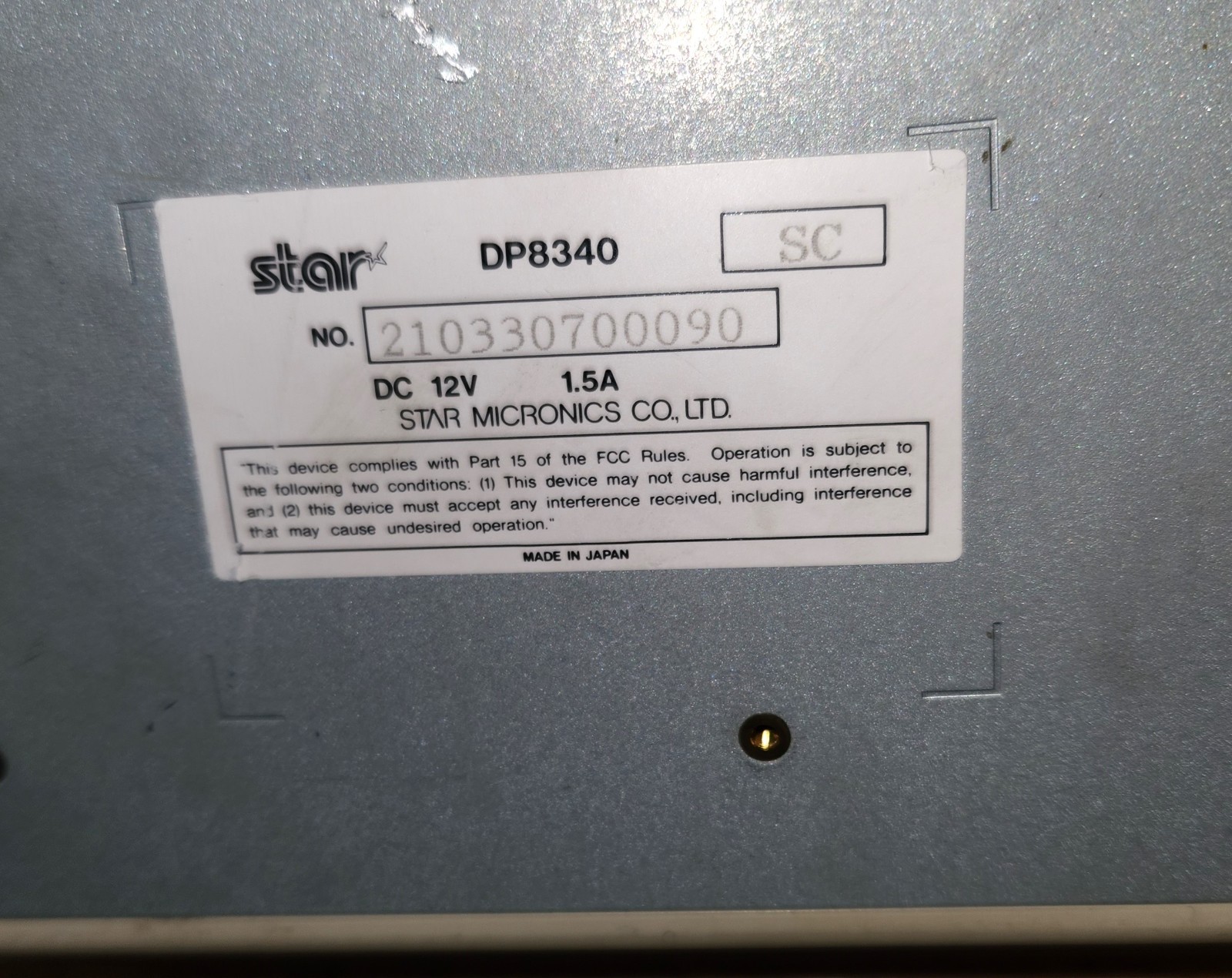 Star Micronics DP8340S DP8340SM Dot Matrix Receipt Printer
