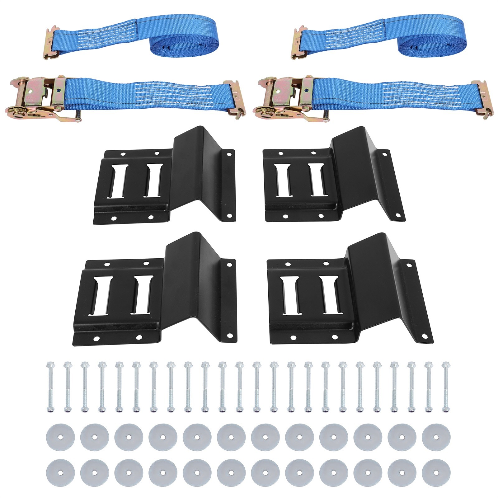 1500 Lb Weight Wheel Chock & Tie-Down Strap Kit