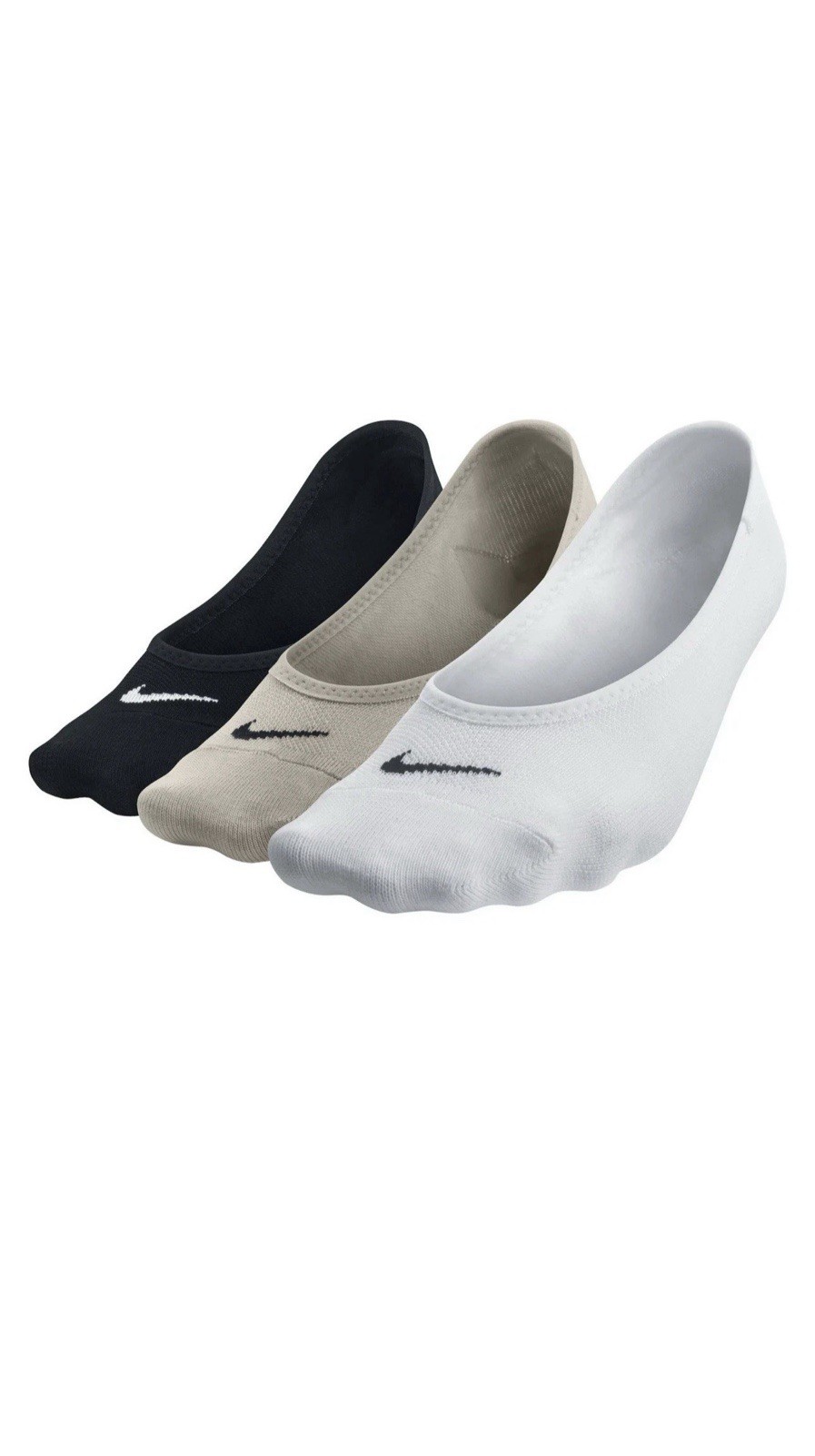 NIKE 3-Pk OS Unisex Performance Lightweight No-Show Liner Footie Socks 6-10W