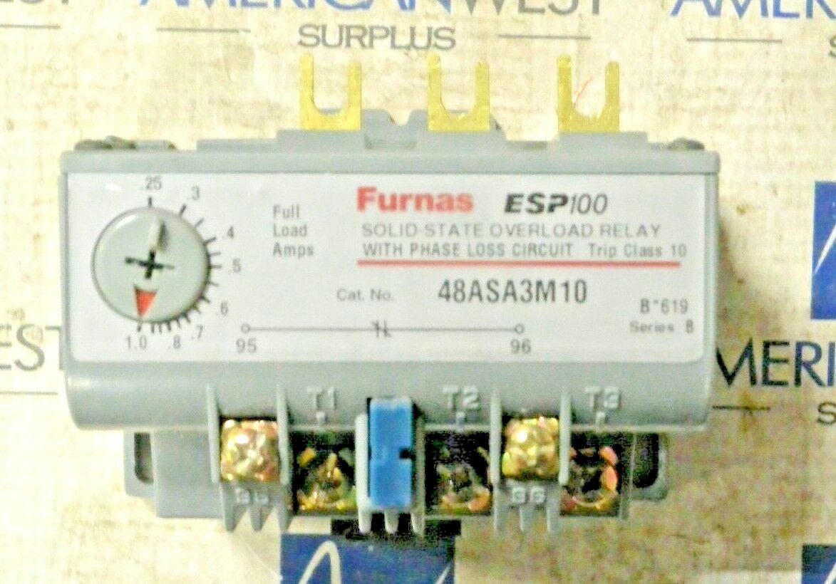 FURNAS 48ASA3M10 ESP100 Solid State Overload Relay 0.25 to 1 amp 3P 600VAC