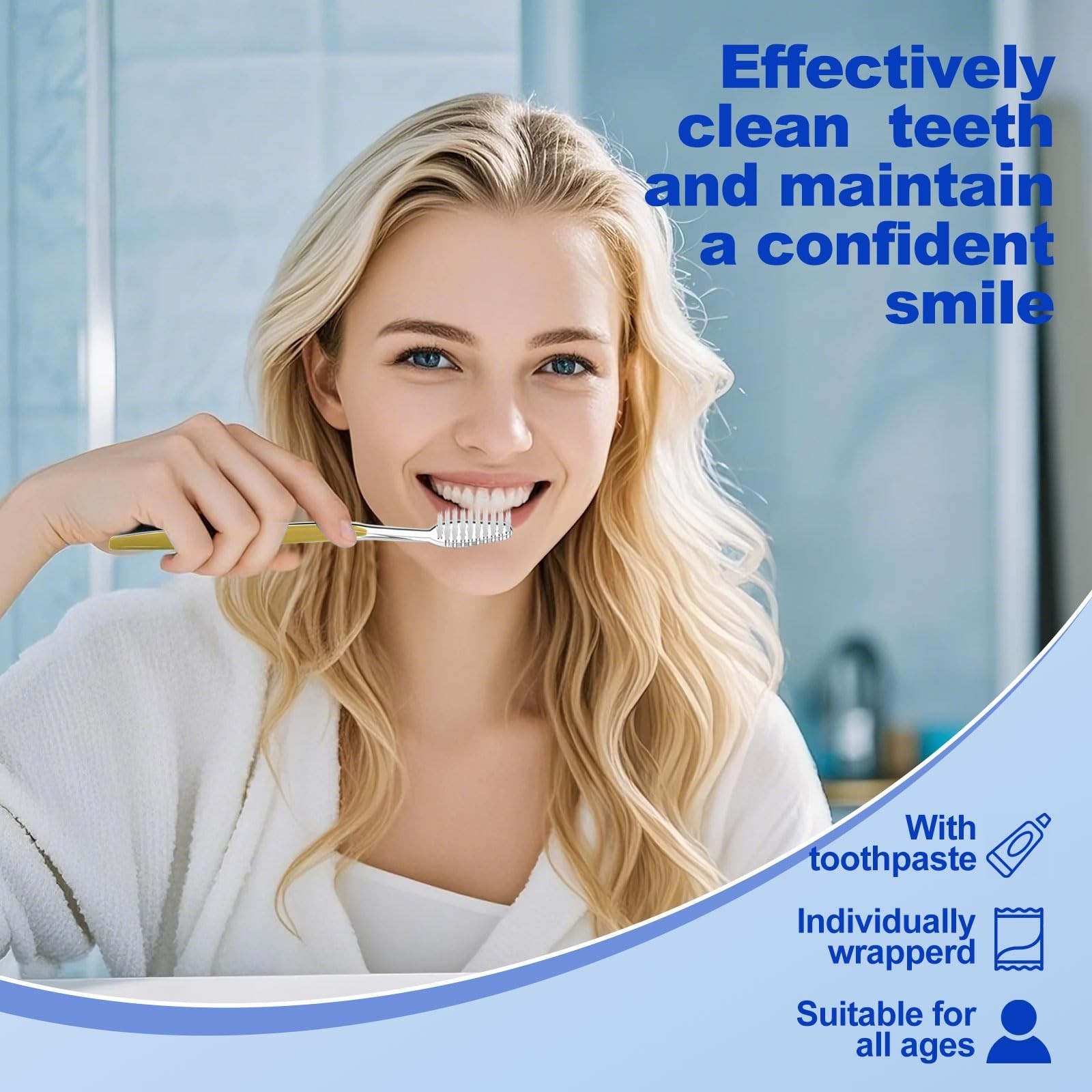 Disposable Toothbrushes with Toothpaste 200pcs (5 Colors) 200