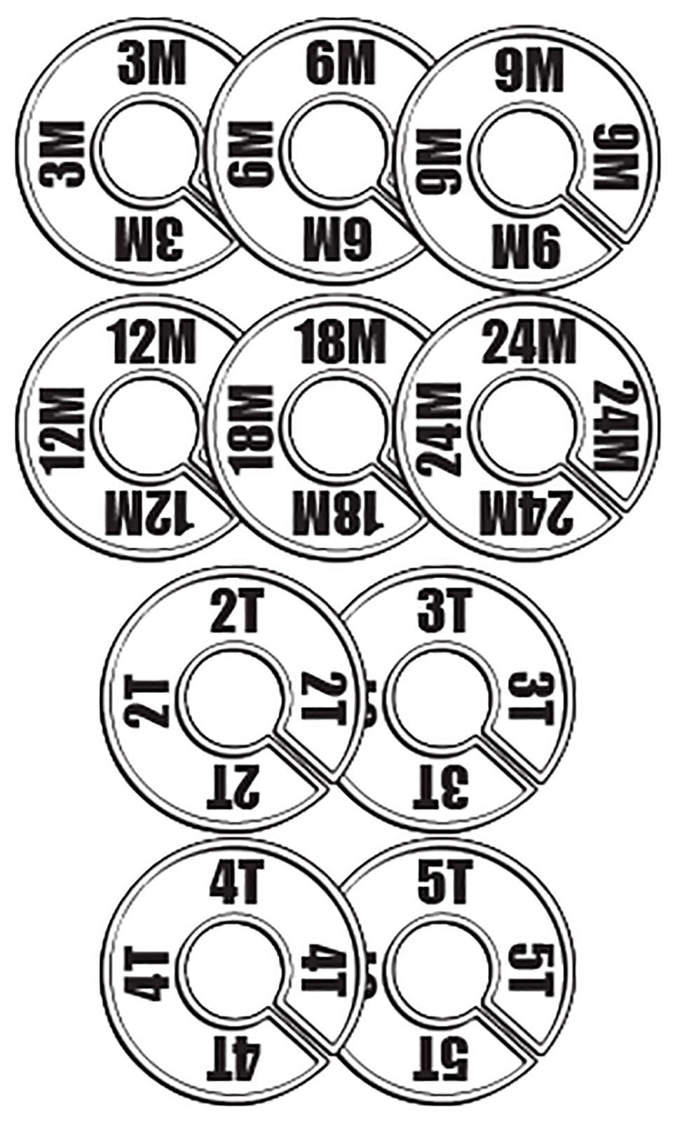 Round Size Divider Hangrail 2T Infant Toddler Variety Pack 160 Children's Kids