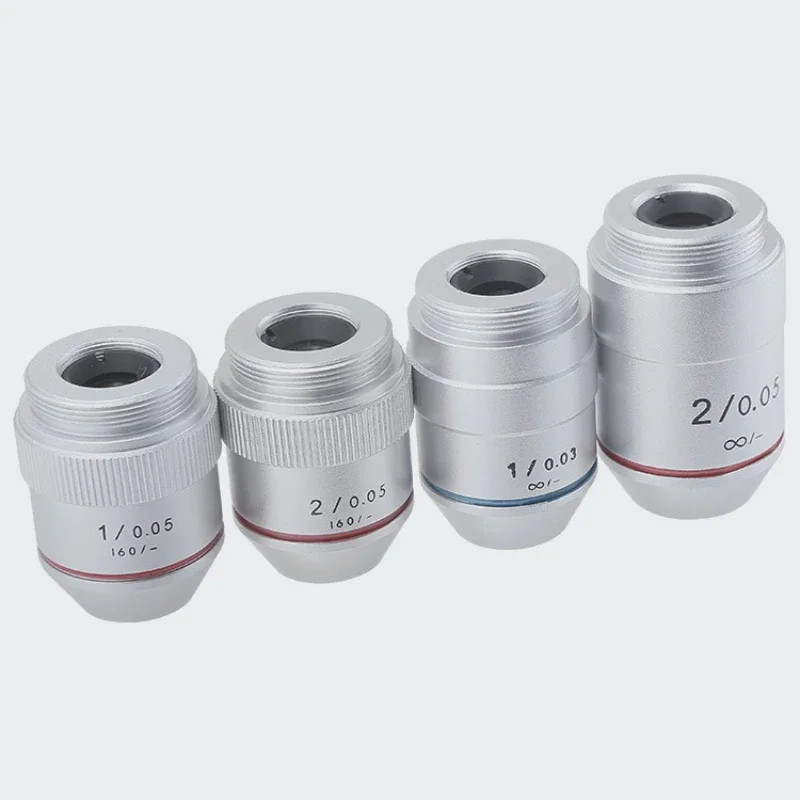 1X/2X Achromatic Bio-microscope Objective Lens Infinity Standard RMS 20.2 Thread