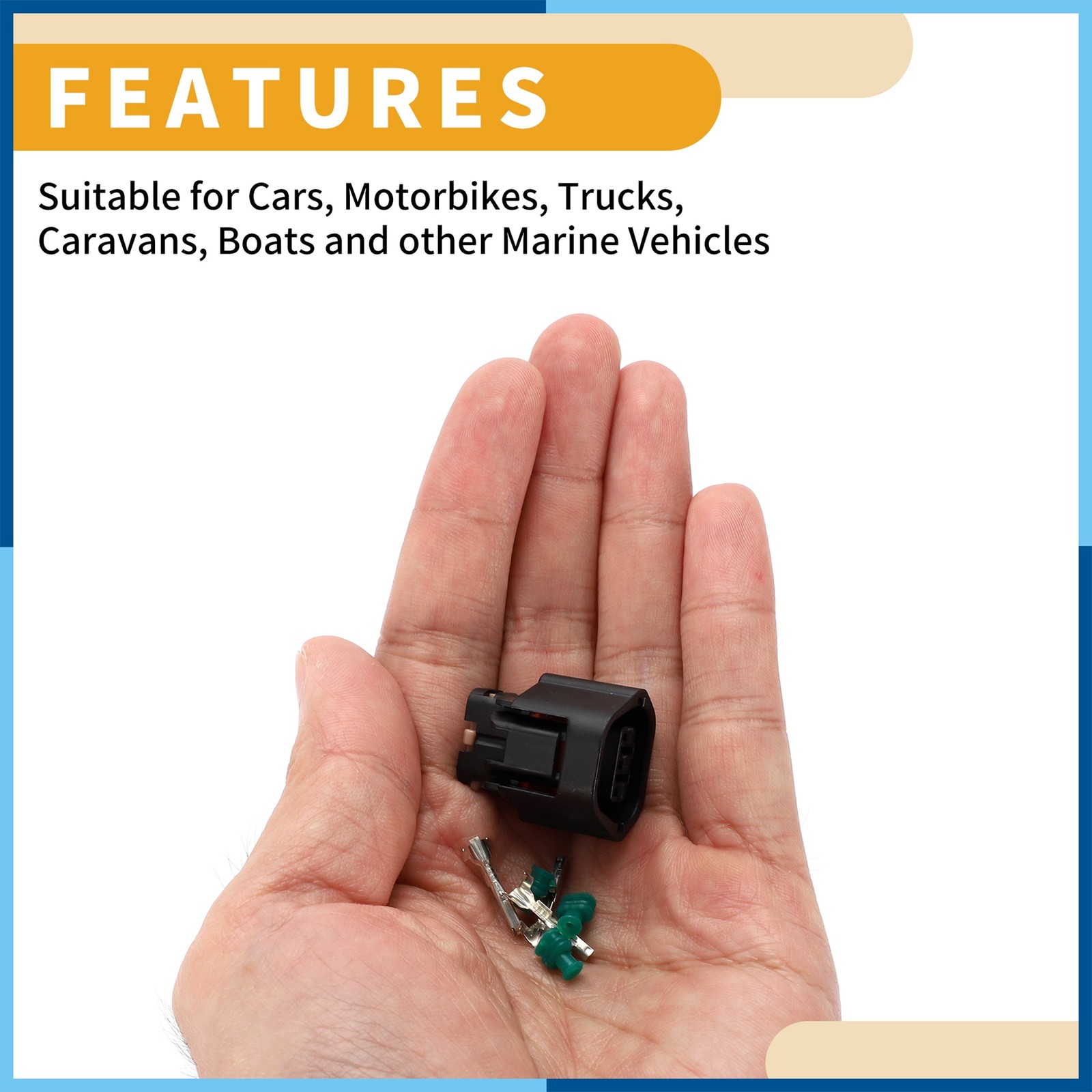 3Pin Crank Cam Speed Sensor Connector Plug for Mitsubishi Evo 1 Set