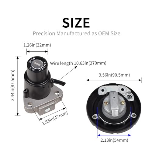 Motorcycle Ignition Switch Kit Assembly Fuel Gas Cap Lock Key Set Compatible