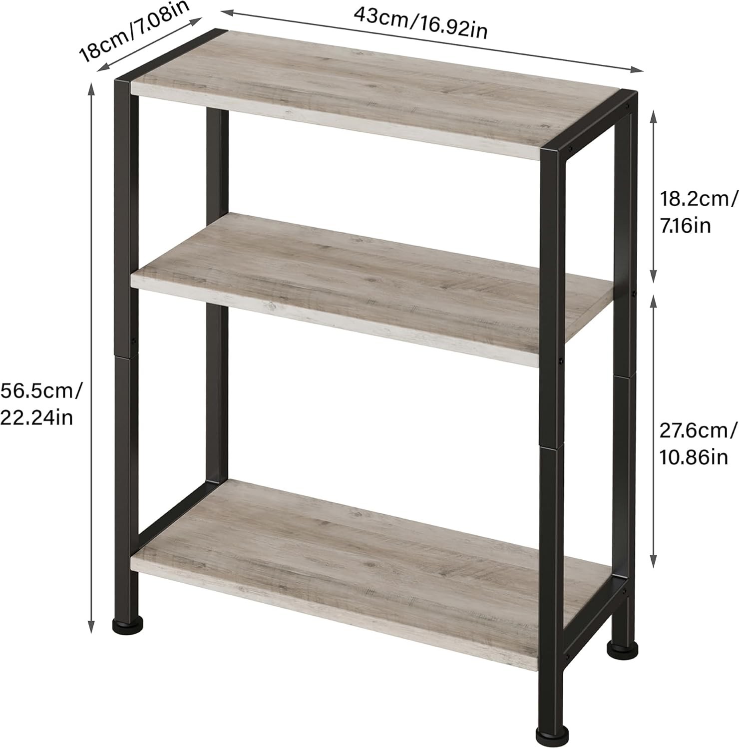3-Tier Side Table Small EndTable Sofa SideTable Narrow Spaces Slim EndTable