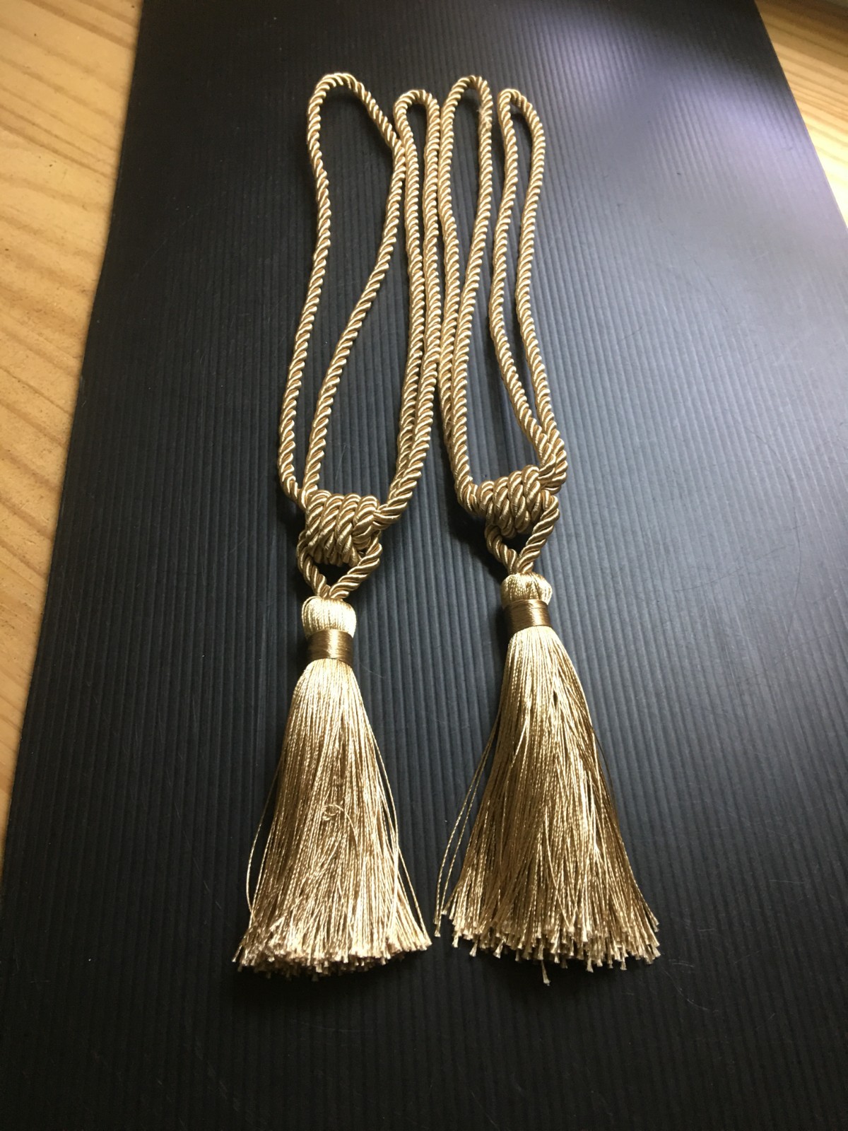 2 PCS Premium Vintage Rose Gold Braided Tassels Tieback 16"L each 0.5"D