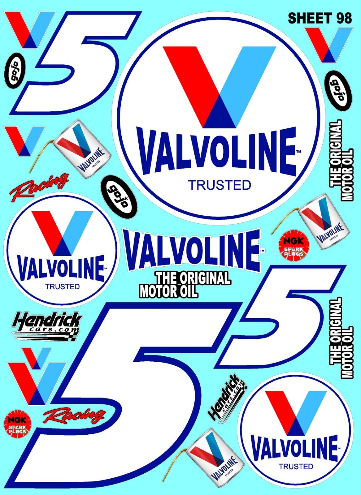 WHITE VINYL SHEET 98-R/C MODEL Peel & Stick Decal -HUGE 1/6TH -1/4 SCALE DIE-CUT