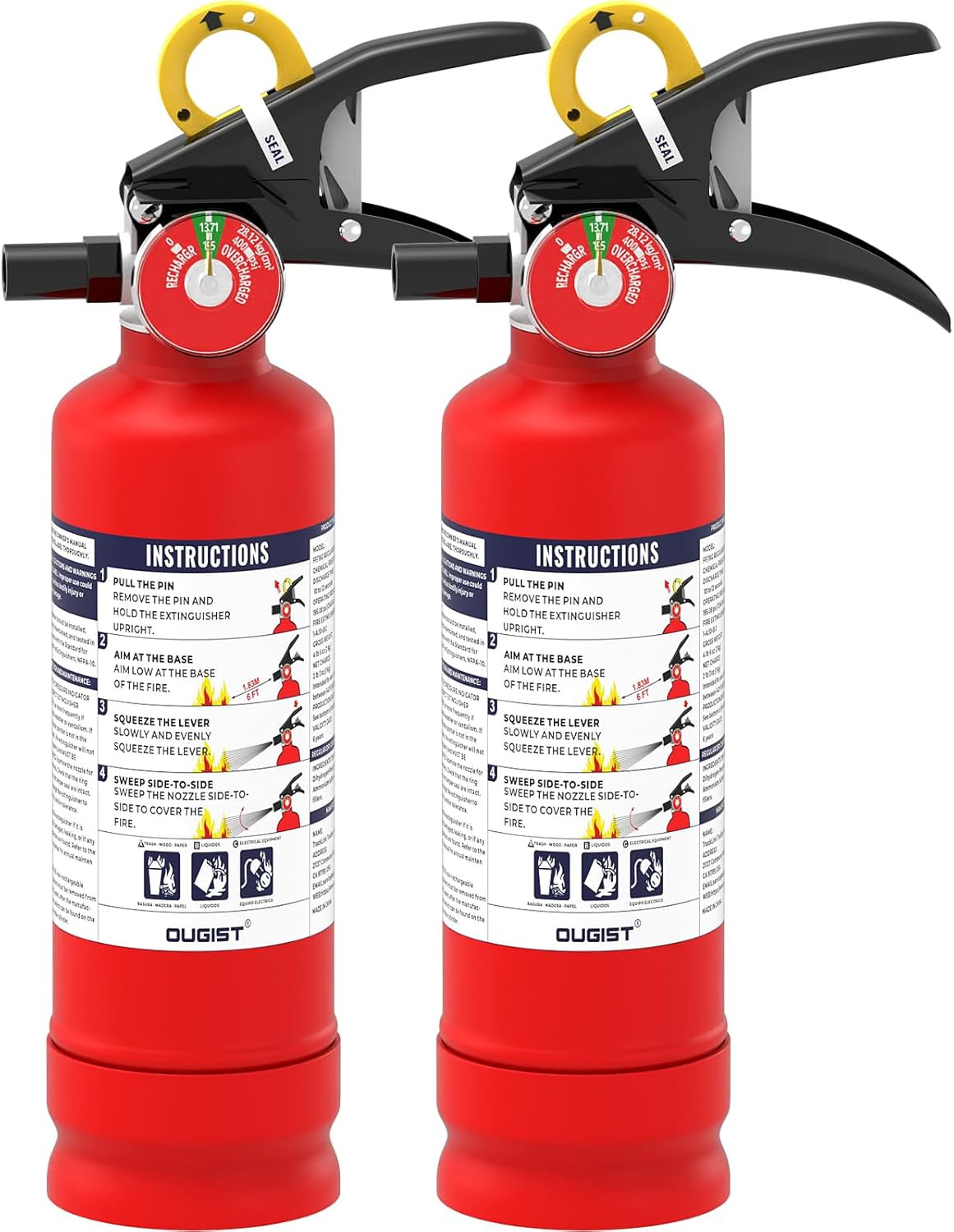 ABC Fire Extinguisher for Home & Vehicle - 2.5 Lb 1-A:10-B:C Rated, Dry Chemical