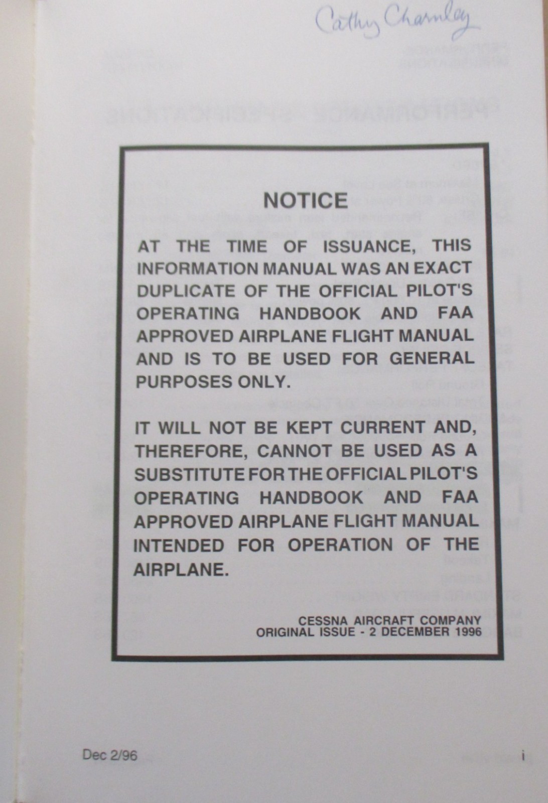 Skyhawk Model 172R Information Manual