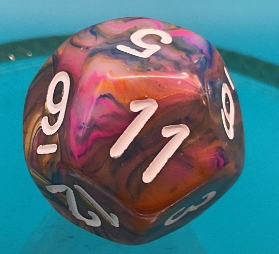 Chessex Festive Purple With White OOP (D12) Very Nice!